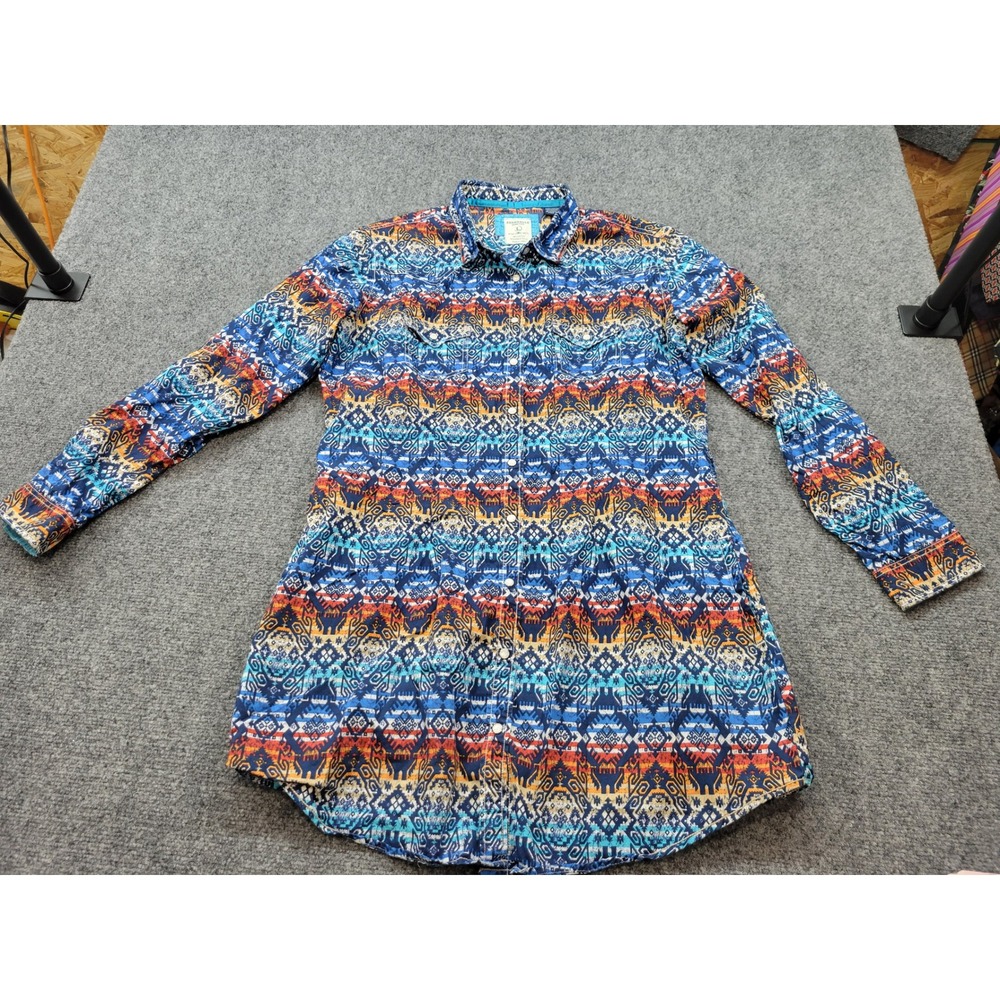 Panhandle Rough Stock Womens Large Southwestern Tribal Western Shirt Dress